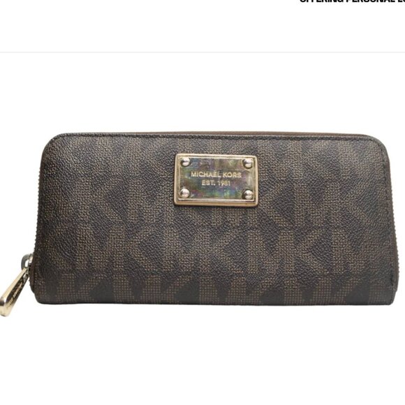 MICHAEL Kors Monogram Wallet Brown - Picture 1 of 5